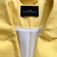 Елегантна арт рокля Derhy & ново сако в пастелно жълт цвят Sixth Sense , снимка 5 - Рокли - 45063734