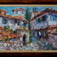 Авторска картина, "Старото Търново", масло на платно, размер 40 х 30 см., снимка 1 - Картини - 45664213