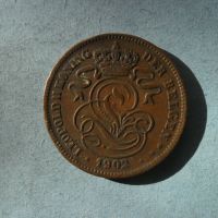 2 цента 1902 г. Белгия, снимка 2 - Нумизматика и бонистика - 45210193
