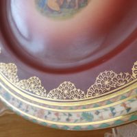 Чешка декоративна порцеланова чиния Трите грации от 30-те г, снимка 5 - Чинии - 45870064