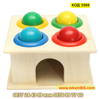 Дървена играчка с топчета и чукче за точност - КОД 3568, снимка 4 - Други - 45023424