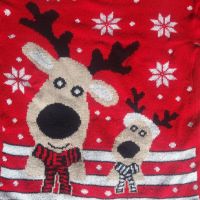 Коледна блузка на снежинки с еленче, снимка 2 - Блузи с дълъг ръкав и пуловери - 45372193