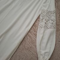 УНИКАЛНА бяла плажна рокля-риза с дантелен гръб, снимка 2 - Рокли - 46187054