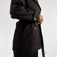 Велурено палто в черно  , снимка 4 - Палта, манта - 45535881