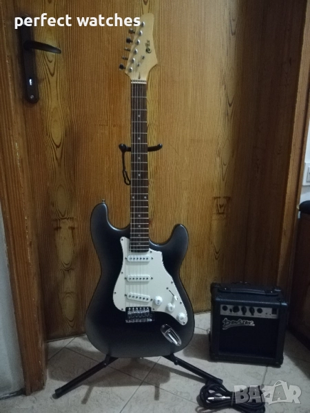 Електрическа китара Power Play с кубе и свързващ аудио кабел , снимка 1