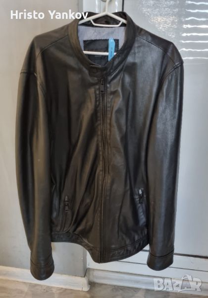 Мъжко яке - черно -  100% естествена кожа - размер 56 - Tailor & Son, снимка 1