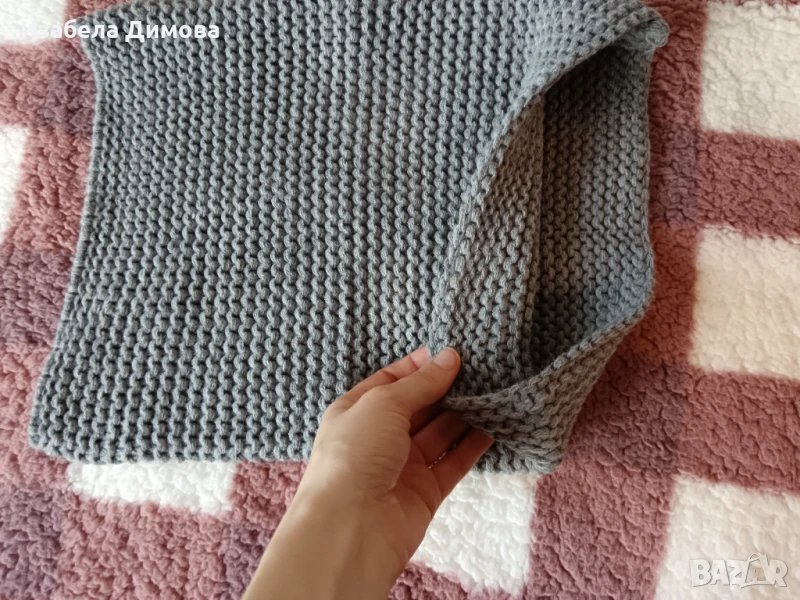 Сив плетен шал, снимка 1