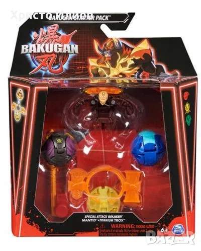 Игрален комплект Bakugan Special Attack Bruiser Mantid Titanium Trox Бакуган топчета, снимка 1