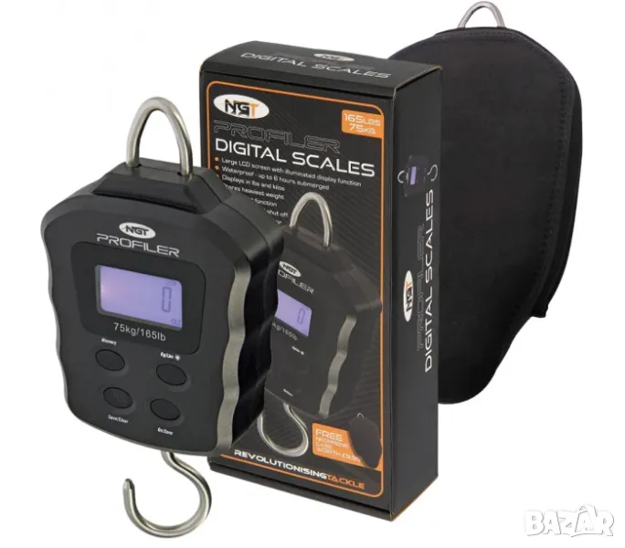 NGT Profiler Scales - Digital 165lb / 75kg Heavy Duty Scales Дигитален Кантар с неопренов калъф, снимка 1