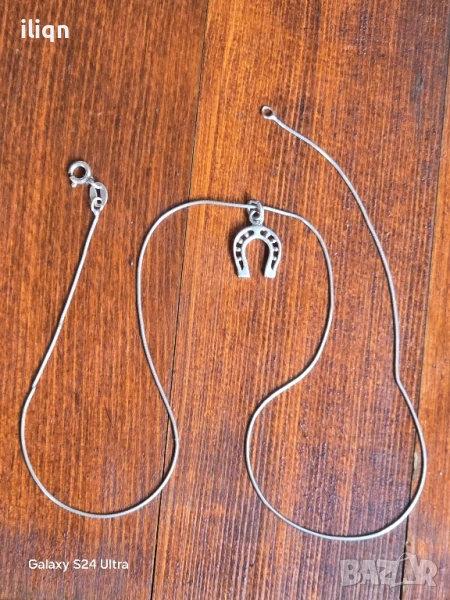 Сребърен синджир с висулка. 40см. Цена 22,99лв. За Севлиево безплатна доставка. , снимка 1