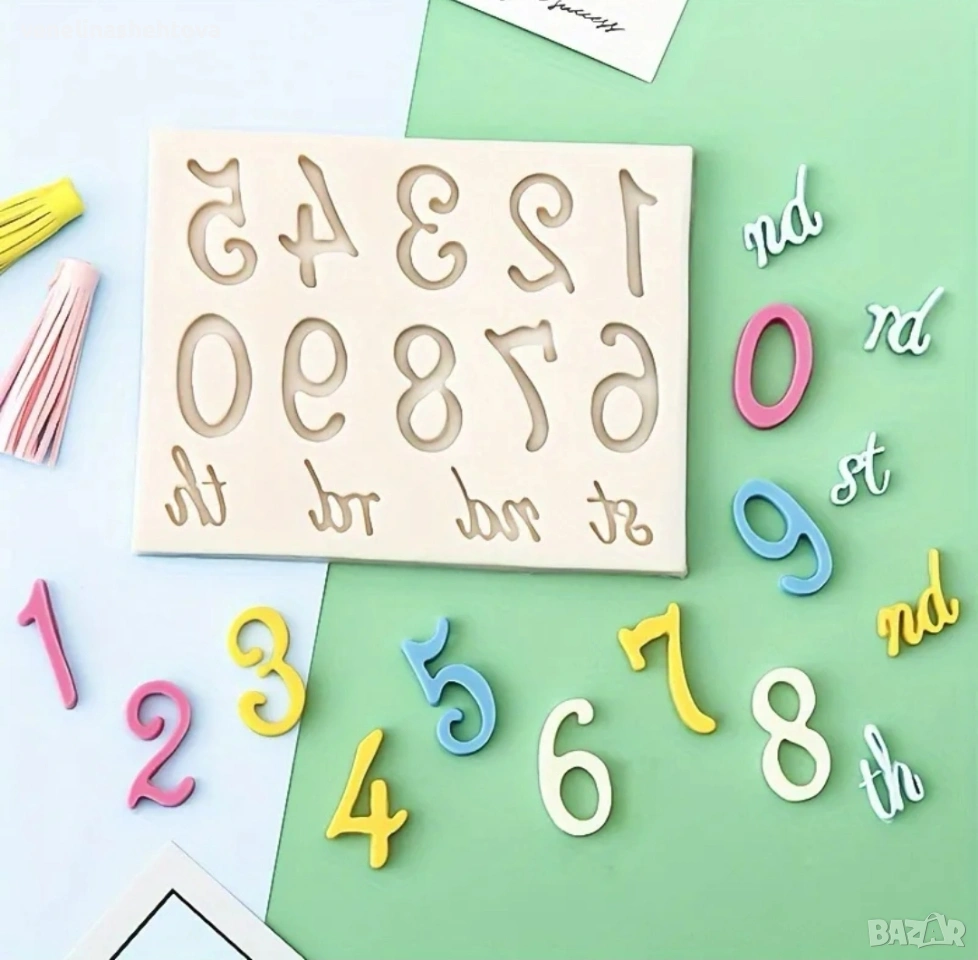 Цифри 0-9 st силиконов молд форма гипс смола фондан за декорация на торта мъфини , снимка 1