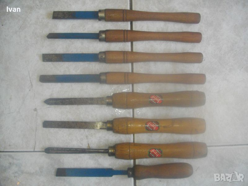 Комплект 8 бр. Ръчно Дърводелско Длето Стругарско Стружуване/Дървообработка-Старо Качество-Герм/Холд, снимка 1
