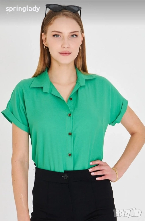 Дамска риза в зелено, снимка 1