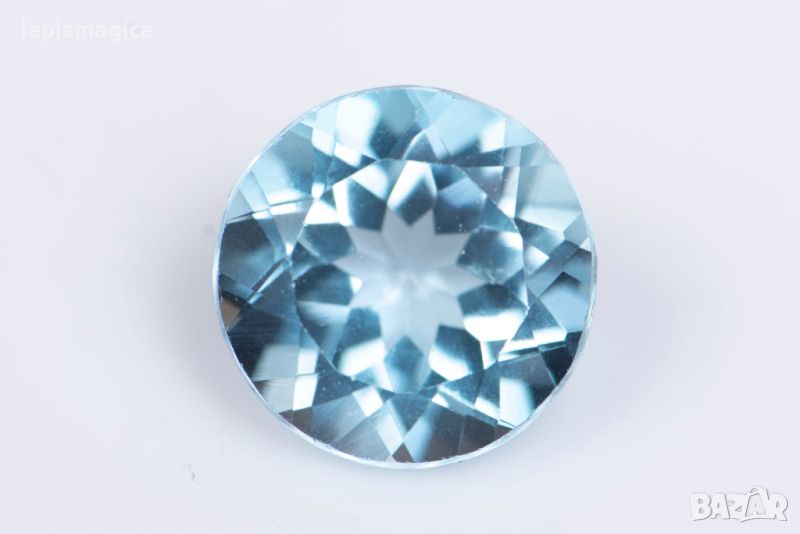 Син топаз 1.48ct 7mm кръгла шлифовка #8, снимка 1