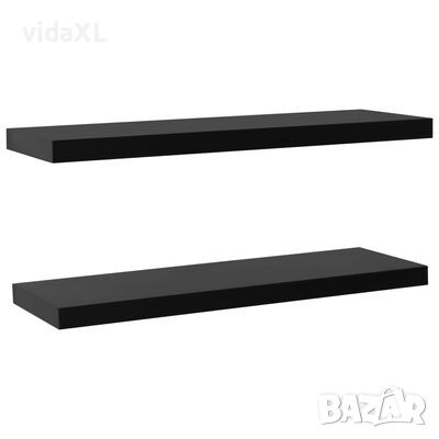 vidaXL Окачени стенни рафтове, 2 бр, черни, 120x20x3,8 см(SKU:288204, снимка 1