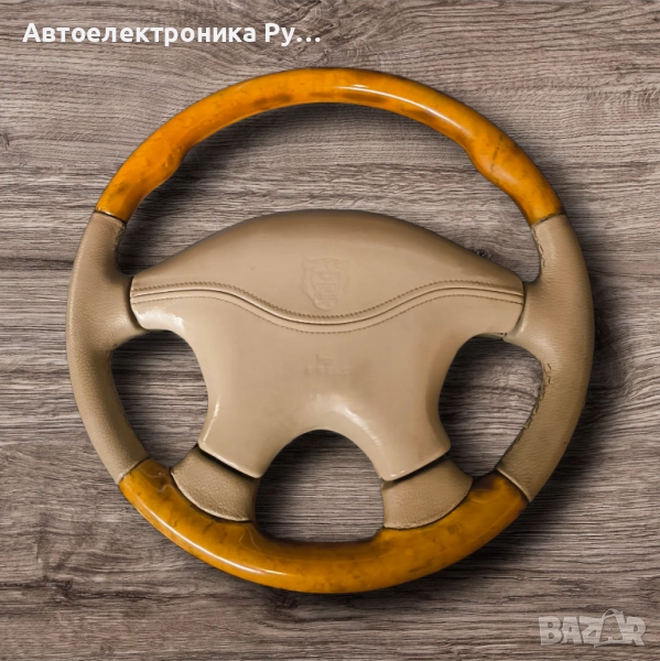 Дървен и кожен Волан за JAGUAR S type (X200) (1999- 2002) запазен, снимка 1