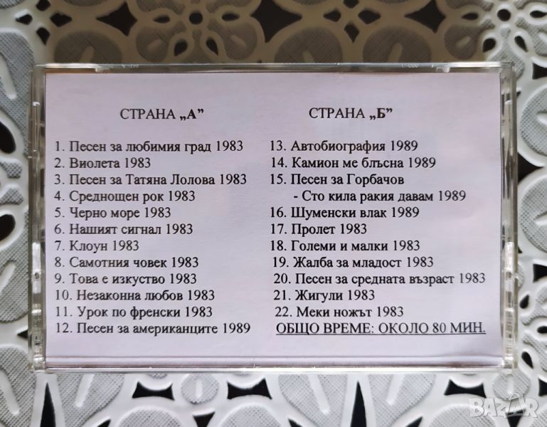 Тодор Колев 1983, 1989 г. аудио касета с 22 хита , снимка 1