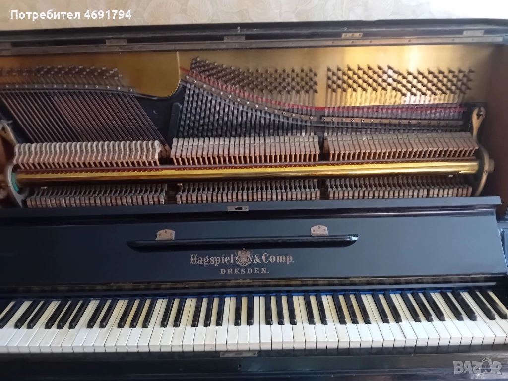 Немско пиано Hagspiel & Comp. Dresden, снимка 1