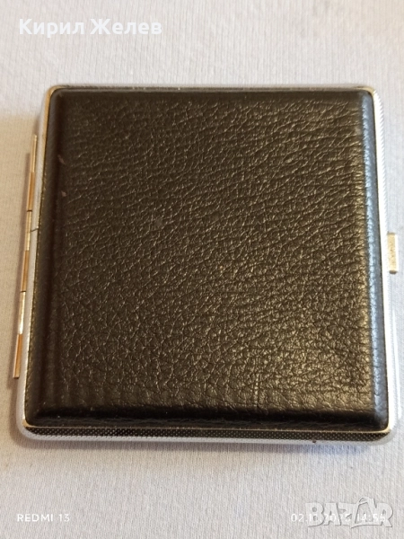 Винтидж метална табакера с кожа за КОЛЕКЦИЯ ДЕКОРАЦИЯ 48958, снимка 1