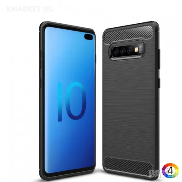 Samsung Galaxy S10 Plus / S10+ Carbon Fiber Калъф и Протектор, снимка 1