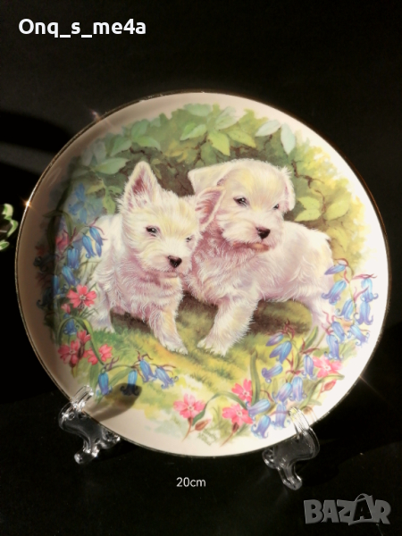 Декоративна чиния с кученца 🐶, снимка 1