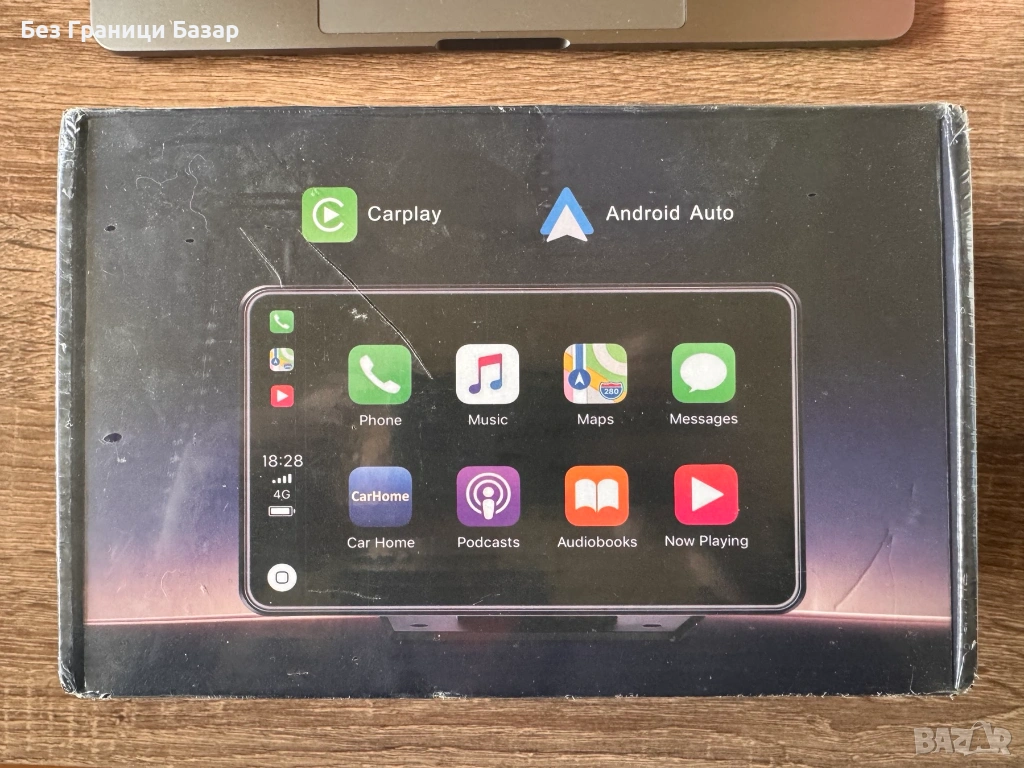 Нов 7 инча CarPlay Android Auto дисплей за кола автомобил със слот за карта памет, снимка 1