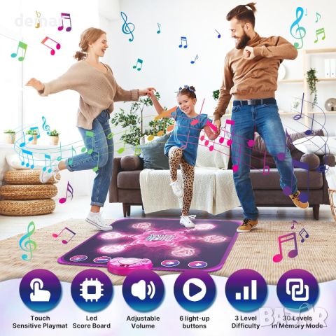 LEAPRCSTORE Музикална подложка за танци с 6 стрелки и 5 режима на игра за деца, снимка 2 - Музикални играчки - 46433409