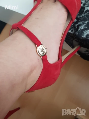 Мichael Kors Червени Сандали на ток , снимка 3 - Сандали - 50450892