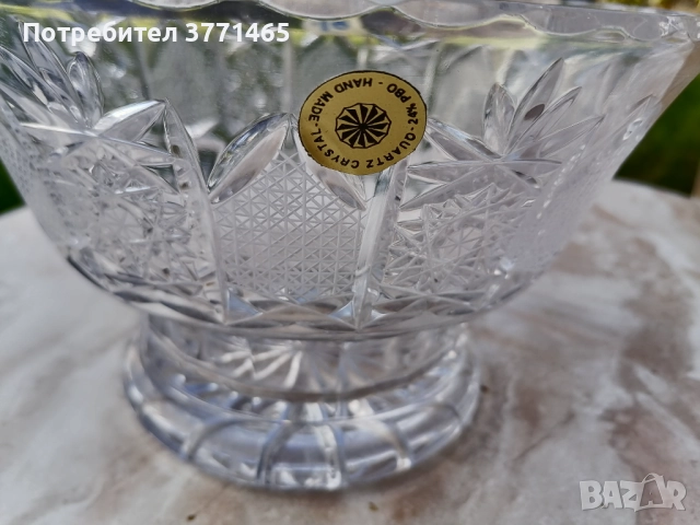 Чайник порцелан, кристална фруктиера, стъклени купички, снимка 4 - Сервизи - 52574217