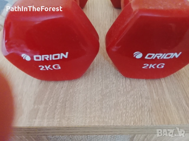 Дъмбели 2 x 2 кг с винилово покритие(само разопаковани), снимка 3 - Фитнес уреди - 53867903