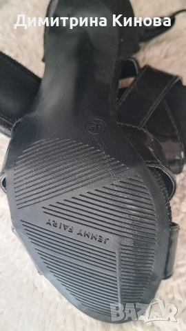сандали официални, черни с висока ток 35 номер, снимка 5 - Сандали - 52263257