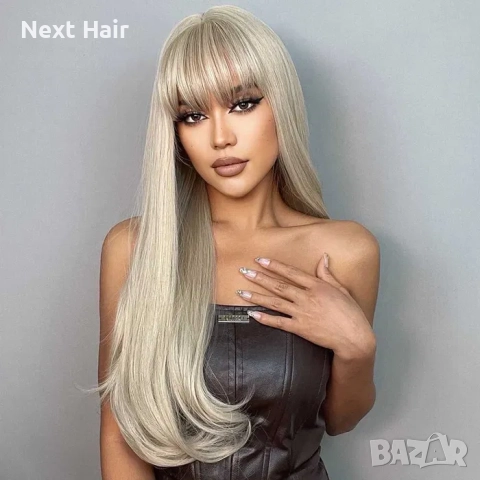 Перлено руса перука с бретон, снимка 4 - Аксесоари за коса - 52896253