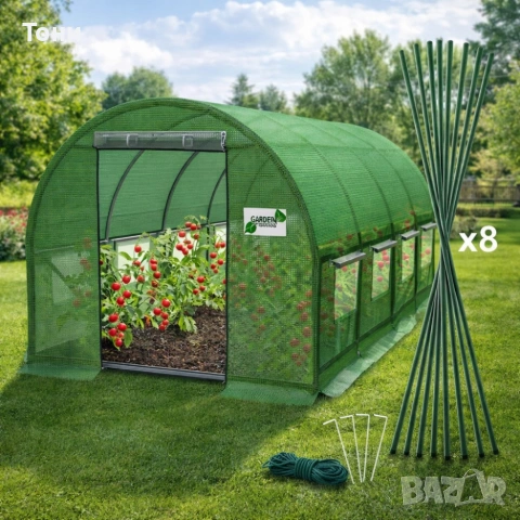 Градиснка оранжерия със стабилна конструкция - перфектен микроклимат за вашите растения - 6 х 3 х 2м