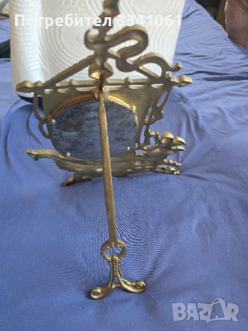 Старо месингово огледало, снимка 3 - Антикварни и старинни предмети - 53697541