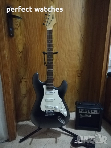 Електрическа китара Power Play с кубе и свързващ аудио кабел 