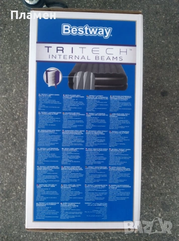 НАДУВАЕМ двоен ДЮШЕК легло, матрак спалня Bestway® Tritech  с ел.помпа 220 V 203 cm x 152 cm x 46 cm, снимка 9 - Спални и легла - 13694113
