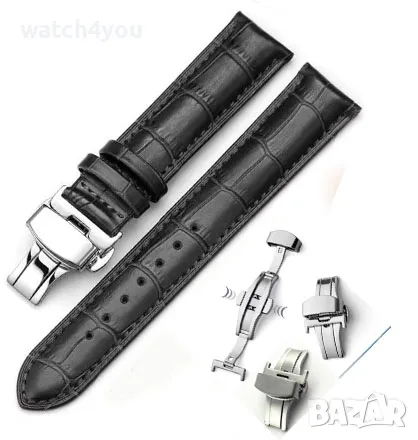 НОВА КАЧЕСТВЕНА КАИШКА ОТ ЕСТЕСТВЕНА КОЖА ЗА ЧАСОВНИК. КАИШКИ ЗА ЧАСОВНИЦИ. КАФЯВА ЧЕРНА КАИШКА, снимка 12 - Каишки за часовници - 25920223