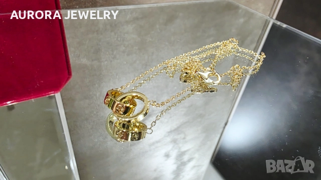 CARTIER Love Gold Pendant Дамско Колие, снимка 4 - Колиета, медальони, синджири - 52972407