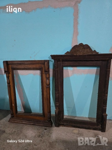 2 броя стари дървени рамки за огледала. Размери на снимките. , снимка 6 - Антикварни и старинни предмети - 53917747