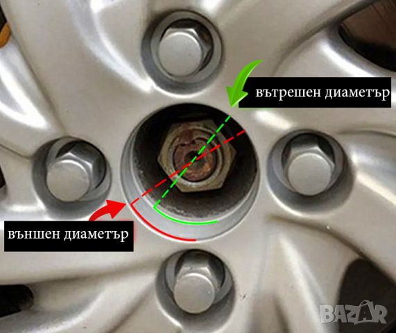 Универсални капачки за джанти 56/62мм / За BMW Mercedes Audi Volkswagen VW Seat Skoda Fiat Citroen, снимка 3 - Аксесоари и консумативи - 45253135