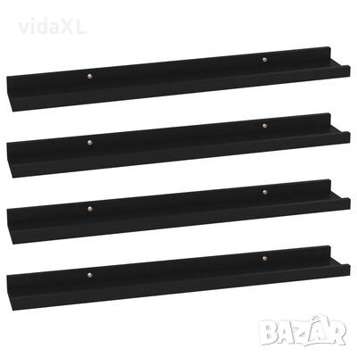 vidaXL Стенни рафтове, 4 бр, черни, 60x9x3 см(SKU:326668, снимка 1