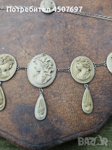 Антично Колие от камеи от лава., снимка 4 - Колиета, медальони, синджири - 53089455