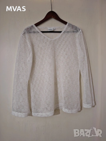 Нови мрежести блузи с дълъг ръкав бяла и черна S M размер, снимка 6 - Блузи с дълъг ръкав и пуловери - 53183883