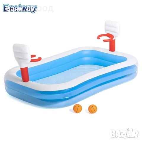 Детски надуваем басейн с 2 баскетболни коша , снимка 2 - Басейни и аксесоари - 50597218