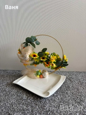 Декорирани чинии за Великден, снимка 4 - Чинии - 53757530