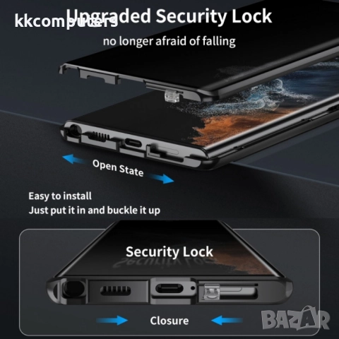 Samsung Galaxy S23 Ultra 5G MagSafe Magnetic Privacy Frosted Tempered Glass Holder Удароустойчив Кал, снимка 7 - Калъфи, кейсове - 52872500