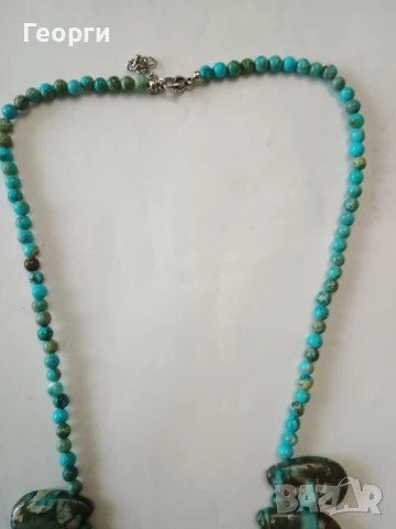 Огърлица от морски седимент яспис, снимка 2 - Колиета, медальони, синджири - 51201882