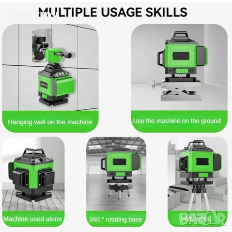 Професионален 4D лазерен нивелир, снимка 3 - Строителни работници - 51639732