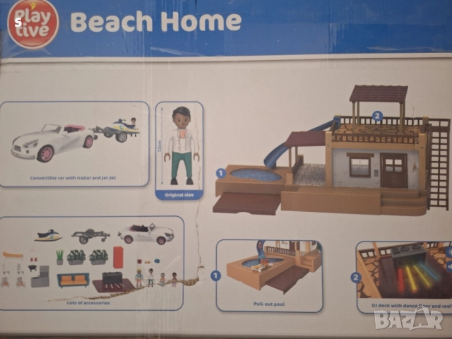 игра Плажна постройка от 166 части размер 77×43×34, снимка 4 - Играчки за стая - 51817304
