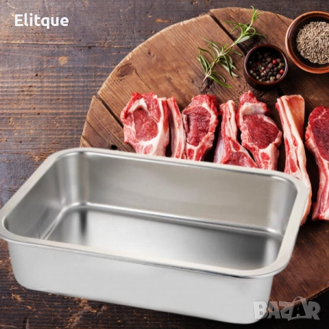 Дълбока тава от неръждаема стомана за печене на агнешко, снимка 3 - Съдове за готвене - 52901477